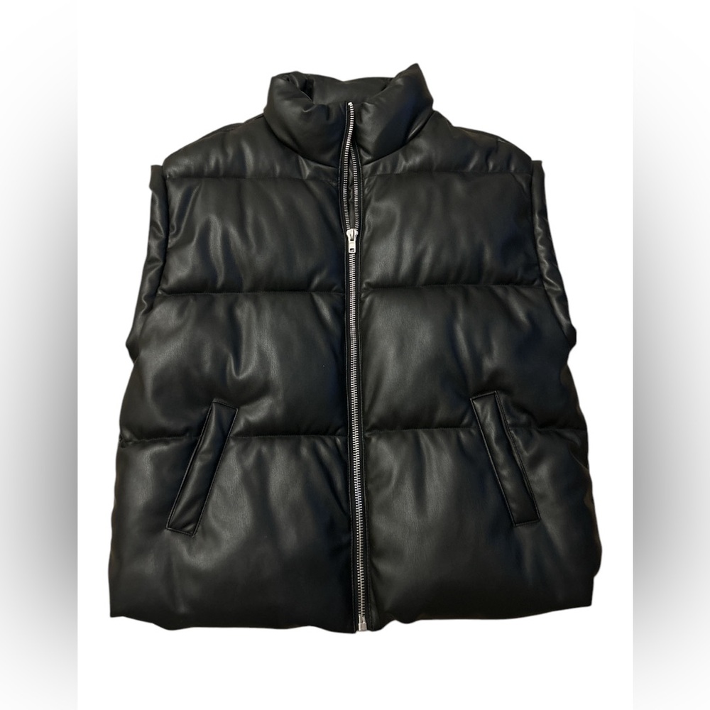 Faux Leather Oversized Vest